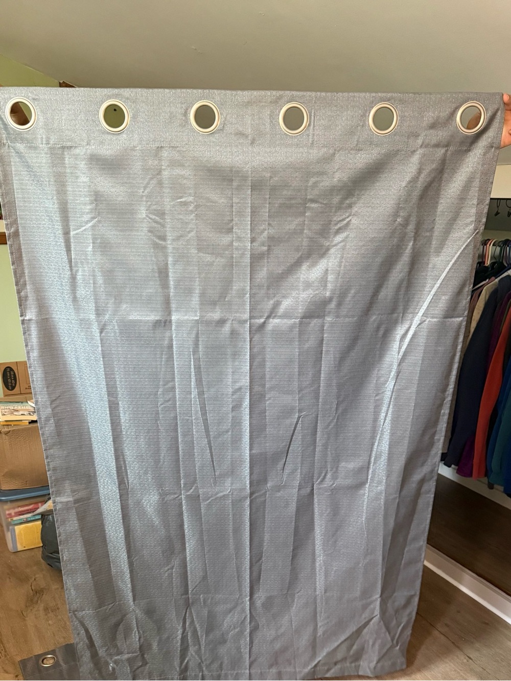 Gray Grommet-Top Curtain Panels (Set of 4)